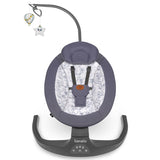 Balansoar si sezlong, Lionelo, Ralf, 2 in 1, Electric, Cu telecomanda si cablu USB, Cu miscare laterala de balansare si 5 niveluri diferite de viteza, Cu 12 melodii, Gri/Alb