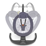 Balansoar si sezlong, Lionelo, Ralf, 2 in 1, Electric, Cu telecomanda si cablu USB, Cu miscare laterala de balansare si 5 niveluri diferite de viteza, Cu 12 melodii, Gri/Alb