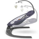 Balansoar si sezlong, Lionelo, Ralf, 2 in 1, Electric, Cu telecomanda si cablu USB, Cu miscare laterala de balansare si 5 niveluri diferite de viteza, Cu 12 melodii, Gri/Alb