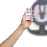 Balansoar si sezlong, Lionelo, Ralf, 2 in 1, Electric, Cu telecomanda si cablu USB, Cu miscare laterala de balansare si 5 niveluri diferite de viteza, Cu 12 melodii, Gri/Alb