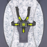 Balansoar si sezlong, Lionelo, Ralf, 2 in 1, Electric, Cu telecomanda si cablu USB, Cu miscare laterala de balansare si 5 niveluri diferite de viteza, Cu 12 melodii, Gri/Alb