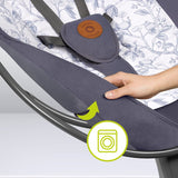 Balansoar si sezlong, Lionelo, Ralf, 2 in 1, Electric, Cu telecomanda si cablu USB, Cu miscare laterala de balansare si 5 niveluri diferite de viteza, Cu 12 melodii, Gri/Alb