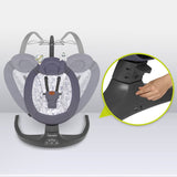 Balansoar si sezlong, Lionelo, Ralf, 2 in 1, Electric, Cu telecomanda si cablu USB, Cu miscare laterala de balansare si 5 niveluri diferite de viteza, Cu 12 melodii, Gri/Alb