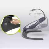 Balansoar si sezlong, Lionelo, Ralf, 2 in 1, Electric, Cu telecomanda si cablu USB, Cu miscare laterala de balansare si 5 niveluri diferite de viteza, Cu 12 melodii, Gri/Alb