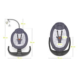 Balansoar si sezlong, Lionelo, Ralf, 2 in 1, Electric, Cu telecomanda si cablu USB, Cu miscare laterala de balansare si 5 niveluri diferite de viteza, Cu 12 melodii, Gri/Alb