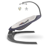 Balansoar si sezlong, Lionelo, Ralf, 2 in 1, Electric, Cu telecomanda si cablu USB, Cu miscare laterala de balansare si 5 niveluri diferite de viteza, Cu 12 melodii, Gri Grafit, Resigilat