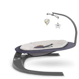 Balansoar si sezlong, Lionelo, Ralf, 2 in 1, Electric, Cu telecomanda si cablu USB, Cu miscare laterala de balansare si 5 niveluri diferite de viteza, Cu 12 melodii, Gri Grafit, Resigilat