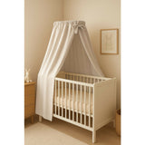 Baldachin, Qmini, Pentru patut, leagan, Din muselina dubla 145x200 cm, Material certificat Oeko Tex Standard 100, Cream