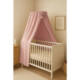 Baldachin, Qmini, Pentru patut, leagan, Din muselina dubla 145x200 cm, Material certificat Oeko Tex Standard 100, Powder Pink