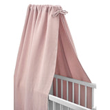 Baldachin, Qmini, Pentru patut, leagan, Din muselina dubla 145x200 cm, Material certificat Oeko Tex Standard 100, Powder Pink