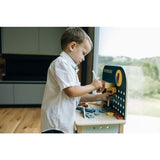 Banc de lucru, Free2Play, My first wooden Work Bench, Cu diverse unelte si accesorii, Pliabil, 55 x 28,5 x 85 cm, 36 luni+, Multicolor