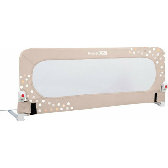 Protectie laterala pat, FreeON, Pentru bebe, Rabatabila, Instalare usoara, Dimensiune 135 x 57 cm, Little Dots, Conform cu standardul european BS7972:2001+A12009, Beige