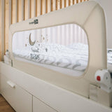 Protectie laterala pat, FreeON, Pentru bebe, Rabatabila, Instalare usoara, Dimensiune 135 x 57 cm, Sweet Dreams, Conform cu standardul european BS7972:2001+A12009, Light Beige