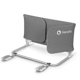 Bariera de protectie pentru pat, Lionelo, Lora XL, Pliabila, Sistem de blocare StandSafe, Geanta de transport inclusa, 150x46 cm, Conform cu BS 7972:2001+A1:2009, Gri