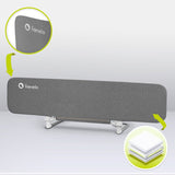 Bariera de protectie pentru pat, Lionelo, Lora XL, Pliabila, Sistem de blocare StandSafe, Geanta de transport inclusa, 150x46 cm, Conform cu BS 7972:2001+A1:2009, Gri