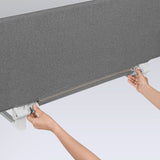 Bariera de protectie pentru pat, Lionelo, Lora XL, Pliabila, Sistem de blocare StandSafe, Geanta de transport inclusa, 150x46 cm, Conform cu BS 7972:2001+A1:2009, Gri