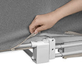 Bariera de protectie pentru pat, Lionelo, Lora XL, Pliabila, Sistem de blocare StandSafe, Geanta de transport inclusa, 150x46 cm, Conform cu BS 7972:2001+A1:2009, Gri