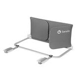 Bariera de protectie pentru pat, Lionelo, Lora XL, Pliabila, Sistem de blocare StandSafe, Geanta de transport inclusa, 150x46 cm, Conform cu BS 7972:2001+A1:2009, Gri