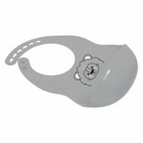 Baveta, FreeON, Moale, Din silicon, Fara BPA, Cu buzunar, 31 x 24 cm, Lion Grey