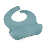 Baveta moale, Petite&Mars, Take&Match, Reglabila, Cu buzunar colector, Silicon, Fara BPA, 6 luni+, Frosted Sky, Albastru