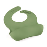 Baveta moale, Petite&Mars, Take&Match, Reglabila, Cu buzunar colector, Silicon, Fara BPA, 6 luni+, Sweet Pea, Verde