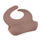 Baveta moale, Petite&Mars, Take&Match, Reglabila, Cu buzunar colector, Silicon, Fara BPA, 6 luni+, Velvet Latte, Maro pudrat