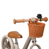 Bicicleta fara pedale, Lionelo, Alex Plus, Usoara, Cu ghidon si sa reglabile, Include cos depozitare si sonerie, Din otel, Cu roti din spuma EVA, 12 inch, Beige Sand