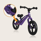 Bicicleta fara pedale, Lionelo, Bart, Usoara, Cu cadru din magneziu, Cu ghidon si sa reglabile, Greutate 3 Kg, 12 inch, Conform cu standardul european de securitate EN71, Purple Amethyst