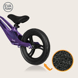 Bicicleta fara pedale, Lionelo, Bart, Usoara, Cu cadru din magneziu, Cu ghidon si sa reglabile, Greutate 3 Kg, 12 inch, Conform cu standardul european de securitate EN71, Purple Amethyst