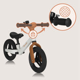 Bicicleta fara pedale, Lionelo, Toni, Cu ghidon si sa reglabile, Ultra usoara, 2.8 Kg, 18 luni+, Sustine 30 kg, Conform cu standardul EN71-1/2/3, Certificata TUV SUD, Bej