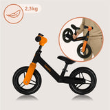 Bicicleta fara pedale, Lionelo, Toni, Cu ghidon si sa reglabile, Ultra usoara, 2.8 Kg, 18 luni+, Sustine 30 kg, Conform cu standardul EN71-1/2/3, Certificata TUV SUD, Portocaliu