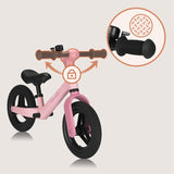 Bicicleta fara pedale, Lionelo, Toni, Cu ghidon si sa reglabile, Ultra usoara, 2.8 Kg, 18 luni+, Sustine 30 kg, Conform cu standardul EN71-1/2/3, Certificata TUV SUD, Roz