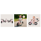 Bicicleta fara pedale, Lionelo, Toni, Cu ghidon si sa reglabile, Ultra usoara, 2.8 Kg, 18 luni+, Sustine 30 kg, Conform cu standardul EN71-1/2/3, Certificata TUV SUD, Roz