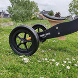 Bicicleta/tricicleta fara pedale, Free2Move, Din lemn, 2 in 1, Functie de bicicleta echilibru, Sa reglabila, Manere antiderapante, Roti ajustabile, 18 luni - 3 ani, Conform cu standardele europene EN71-1;2018, EN71-2:2020, EN71-3:2021, Brown Black