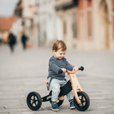 Bicicleta/tricicleta fara pedale, Free2Move, Din lemn, 2 in 1, Functie de bicicleta echilibru, Sa reglabila, Manere antiderapante, Roti ajustabile, 18 luni - 3 ani, Conform cu standardele europene EN71-1;2018, EN71-2:2020, EN71-3:2021, Brown Black