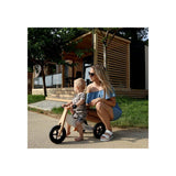 Bicicleta/tricicleta fara pedale, Free2Move, Din lemn, 2 in 1, Functie de bicicleta echilibru, Sa reglabila, Manere antiderapante, Roti ajustabile, 18 luni - 3 ani, Conform cu standardele europene EN71-1;2018, EN71-2:2020, EN71-3:2021, Brown White