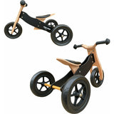 Bicicleta/tricicleta fara pedale, Free2Move, Din lemn, 2 in 1, Functie de bicicleta echilibru, Sa reglabila, Manere antiderapante, Roti ajustabile, 18 luni - 3 ani, Conform cu standardele europene EN71-1;2018, EN71-2:2020, EN71-3:2021, Brown White