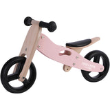 Bicicleta/tricicleta fara pedale, Free2Move, Din lemn, 2 in 1, Functie de bicicleta echilibru, Scaun reglabil, Roti ajustabile, Manere antiderapante, Varsta 1-3 ani, Conform cu standardele europene EN71-1;2018, EN71-2:2020, EN71-3:2021, Dusty Pink