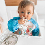 Baveta impermeabila, Bocioland, Cu maneci lungi, Dimensiune 40x35 cm, Teddy Bear