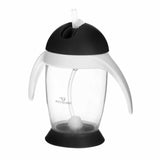 Cana de apa, Bocioland, Cu pai si manere, 300 ml, 6 luni+, Black