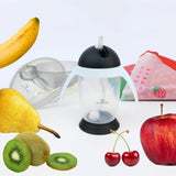 Cana de apa, Bocioland, Cu pai si manere, 300 ml, 6 luni+, Pink