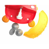 Jucarie Interactiva de baie, Bocioland, Peste cu difuzor pentru baloane de spuma si muzica, Fixare cu Ventuze, Rosu, 20x20 cm