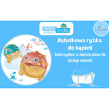 Jucarie Interactiva de baie, Bocioland, Peste cu difuzor pentru baloane de spuma si muzica, Fixare cu Ventuze, Rosu, 20x20 cm