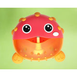 Jucarie Interactiva de baie, Bocioland, Peste cu difuzor pentru baloane de spuma si muzica, Fixare cu Ventuze, Rosu, 20x20 cm