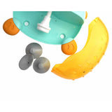 Jucarie Interactiva de baie, Bocioland, Peste cu difuzor pentru baloane de spuma si muzica, Fixare cu Ventuze, Verde, 20x20 cm