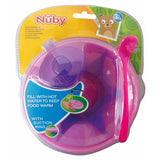 Bol, Nuby, Cu ventuza, rezervor si lingura, Pentru a mentine alimentele calde, Sigur pentru masina de spalat vase si microunde, 400 ml, 3 luni+, Blue