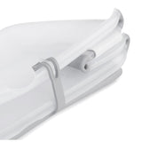 Cadita de baie cu pliere ultra-compacta, Jane, Oasis, Cu doua manere, 68 x 42 x 26 cm, Conform cu standardul european de siguranta EN 17072:2018, Blue