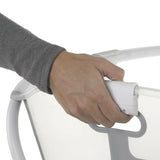 Cadita de baie cu pliere ultra-compacta, Jane, Oasis, Cu doua manere, 68 x 42 x 26 cm, Conform cu standardul european de siguranta EN 17072:2018, Botanic