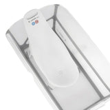 Cadita de baie cu pliere ultra-compacta, Jane, Oasis, Cu doua manere, 68 x 42 x 26 cm, Conform cu standardul european de siguranta EN 17072:2018, Pale