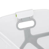 Cadita de baie cu pliere ultra-compacta, Jane, Oasis, Cu doua manere, 68 x 42 x 26 cm, Conform cu standardul european de siguranta EN 17072:2018, Pale